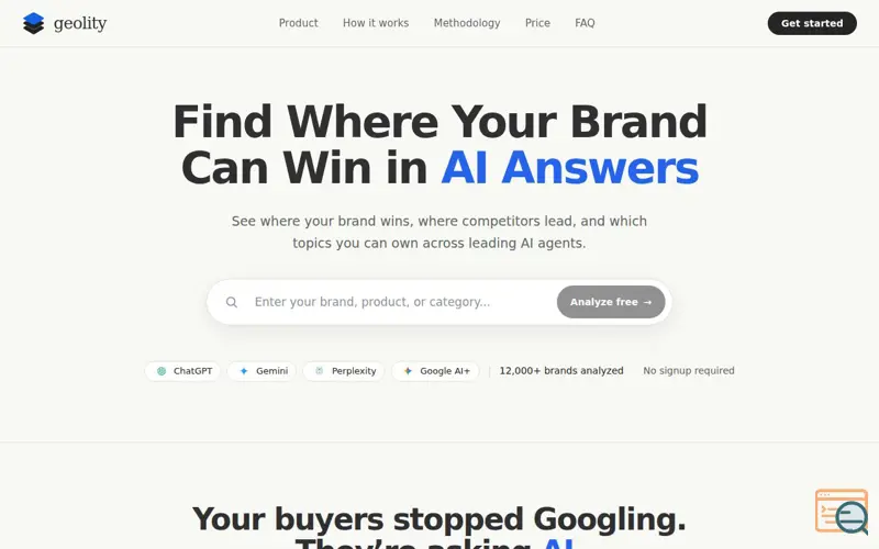 Screenshot of Geolity AI