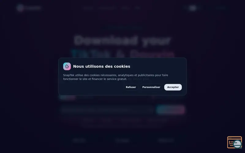 Screenshot of SnapTok