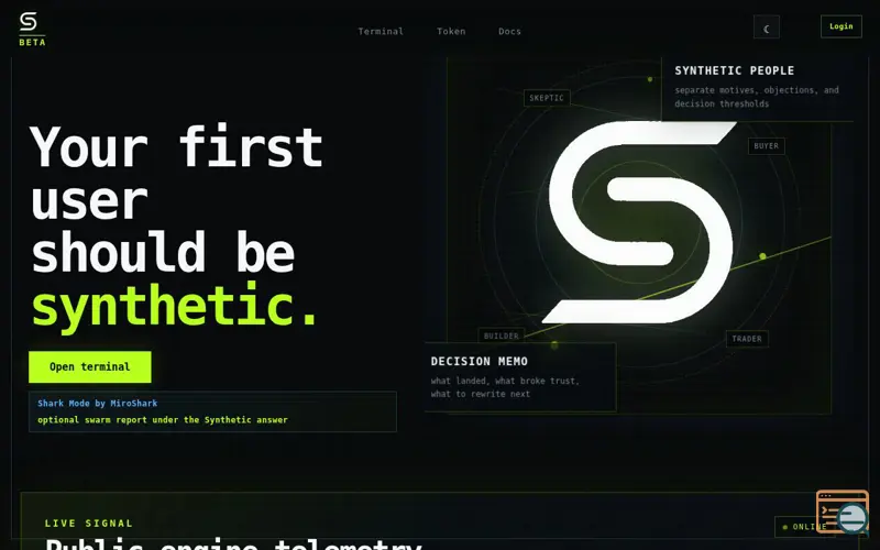 Screenshot of Synthetic Users