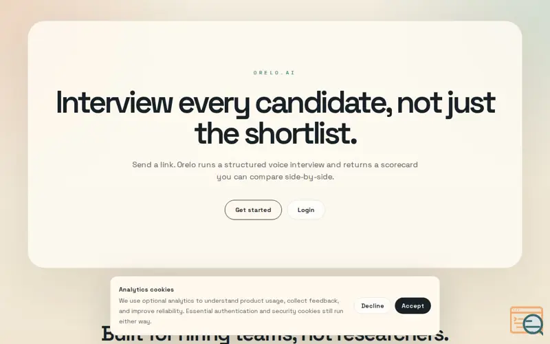 Screenshot of Orelo.ai