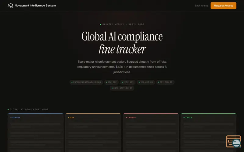 Screenshot of Novaquant Intelligence System