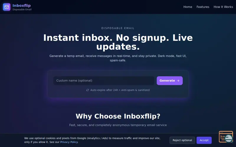 Screenshot of Inboxflip