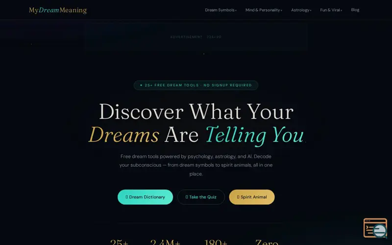 Screenshot of My Dream Meaning