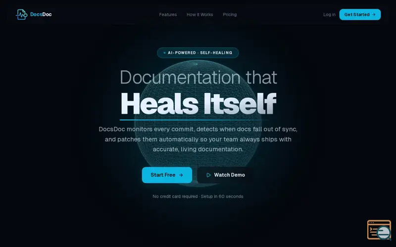 Screenshot of DocsDoc - Self-Healing Documentation