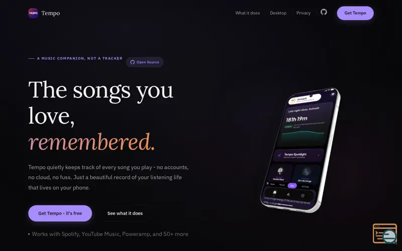 Screenshot of Tempo - Personal Music Memory