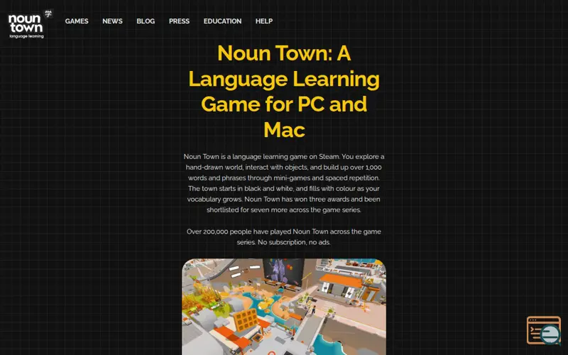 Screenshot of Noun Town Language Learning
