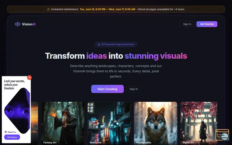 Screenshot of VisionAI
