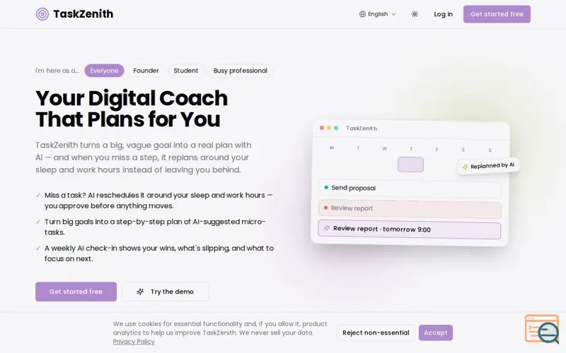 Screenshot of TaskZenith