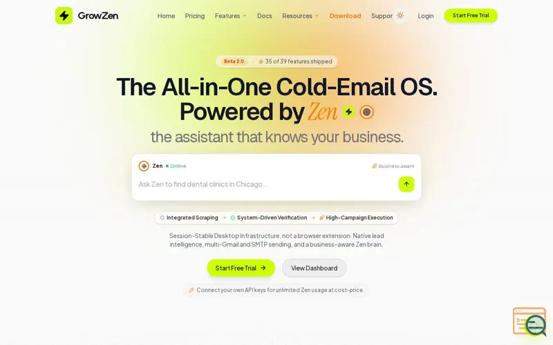 Screenshot of GrowZen AI