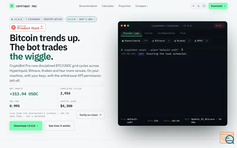 Screenshot of CryptoBot Pro