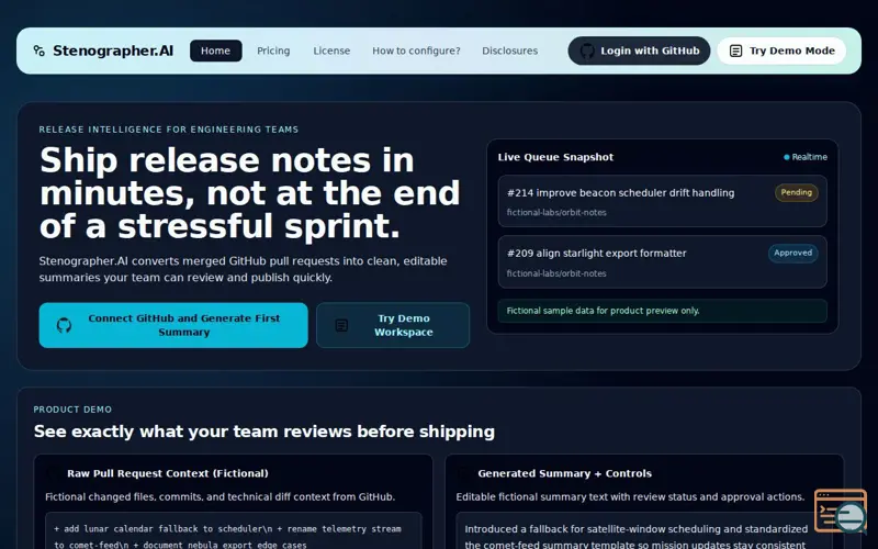Screenshot of Stenographer-AI