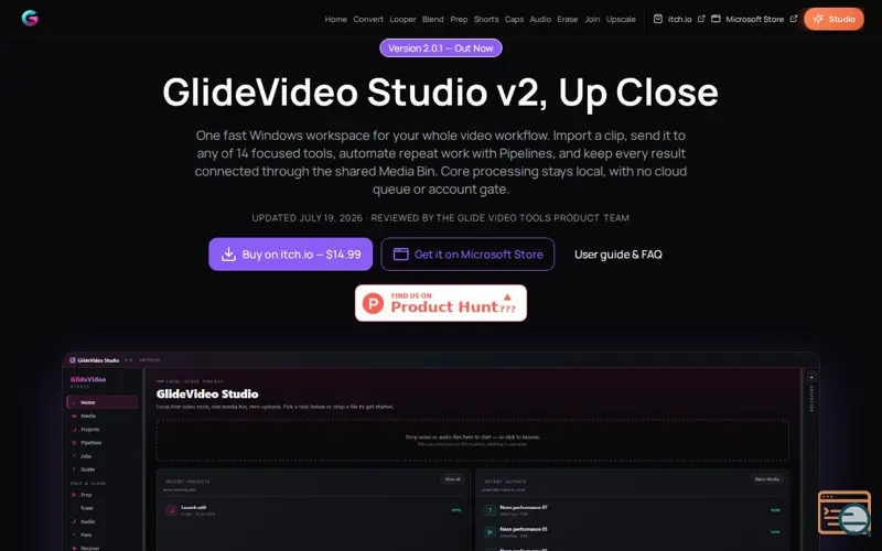 Screenshot of GlideVideo Studio v2