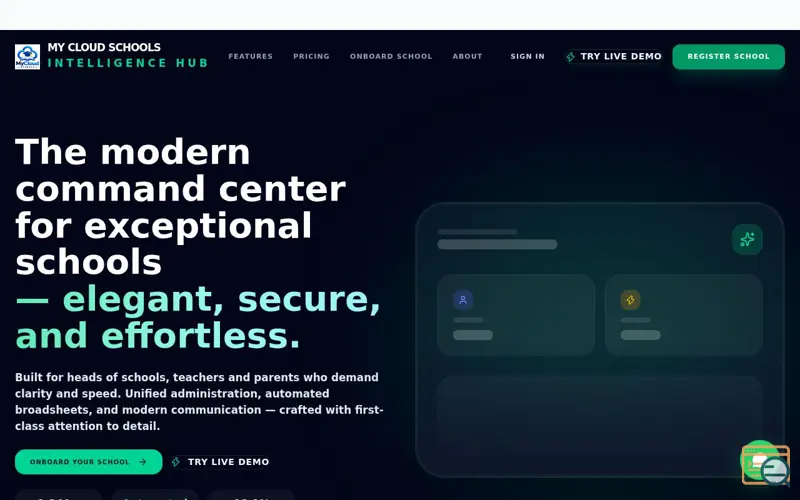 Screenshot of MyCloudSchool
