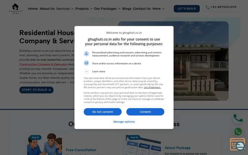 Screenshot of Ghughuti Infra
