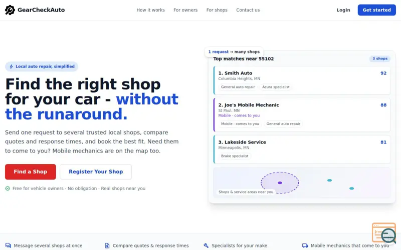 Screenshot of GearCheckAuto