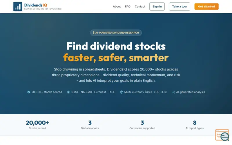 Screenshot of DividendsIQ