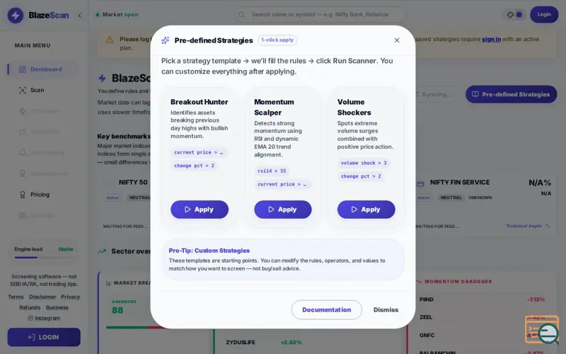 Screenshot of BlazeScan