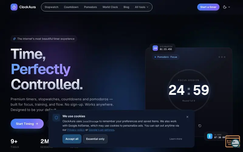 Screenshot of ClockAura