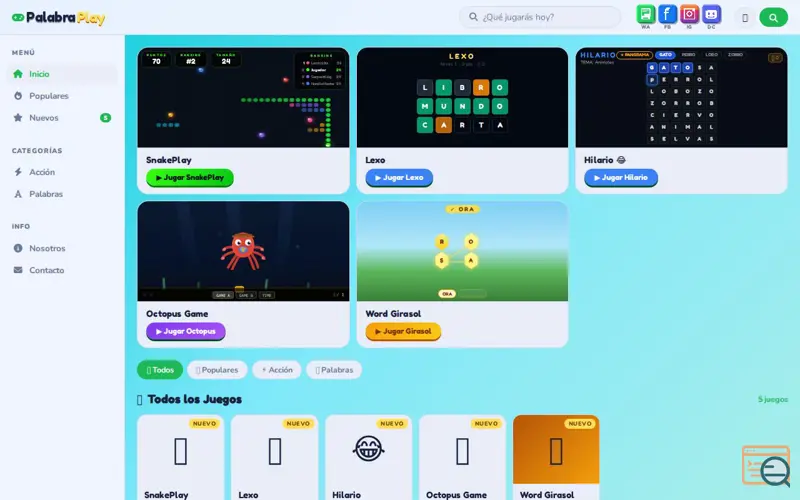 Screenshot of PalabraPlay