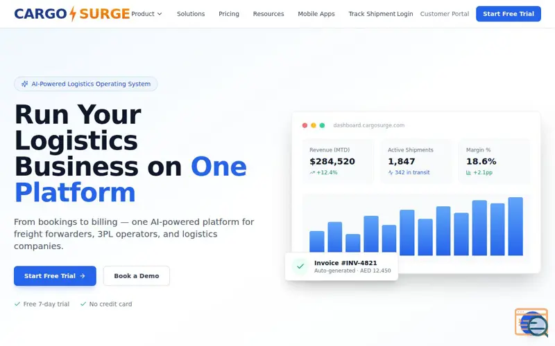 Screenshot of CargoSurge