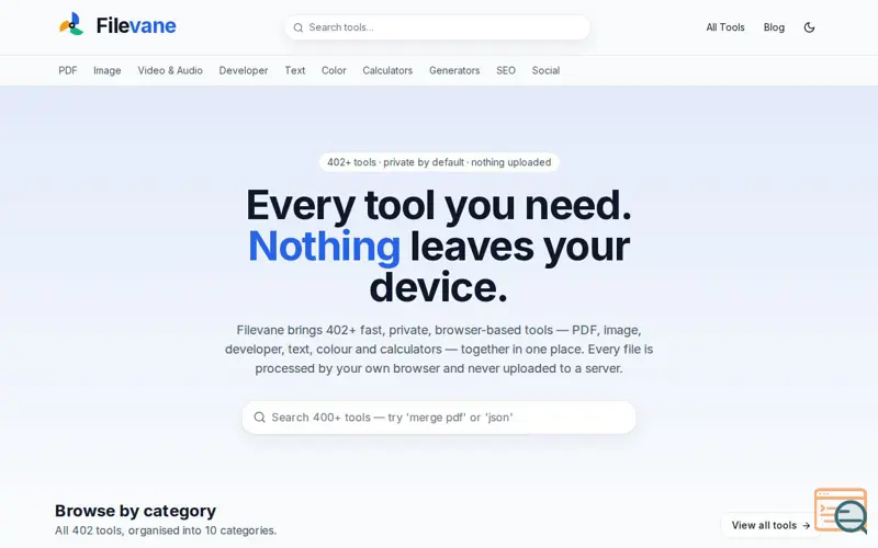Screenshot of Filevane