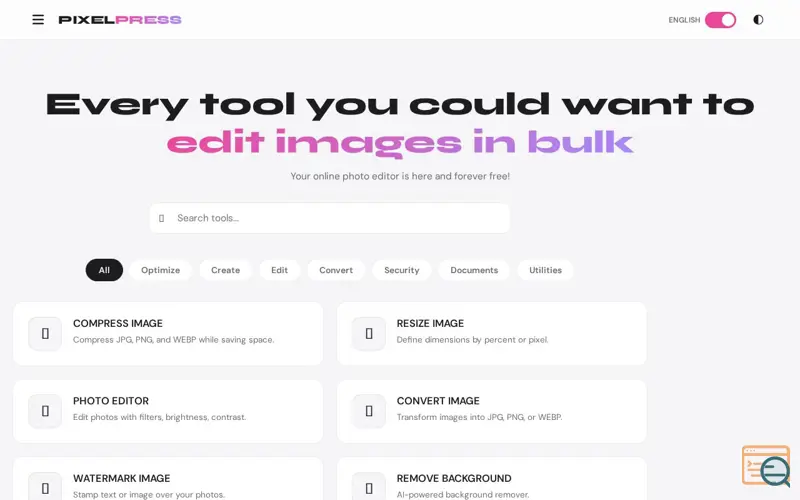 Screenshot of PixelPress 