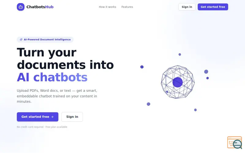 Screenshot of ChatbotsHub