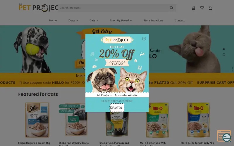 Screenshot of The Pet Project, a launch using AOV.ai
