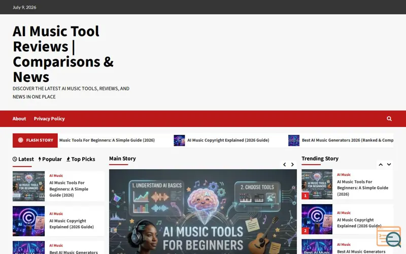 Screenshot of Tune Radar Ai Reviews