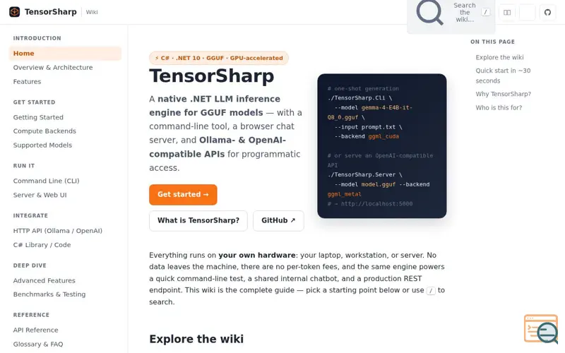 Screenshot of Tensorsharp