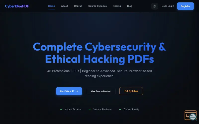 Screenshot of CyberBluePDF