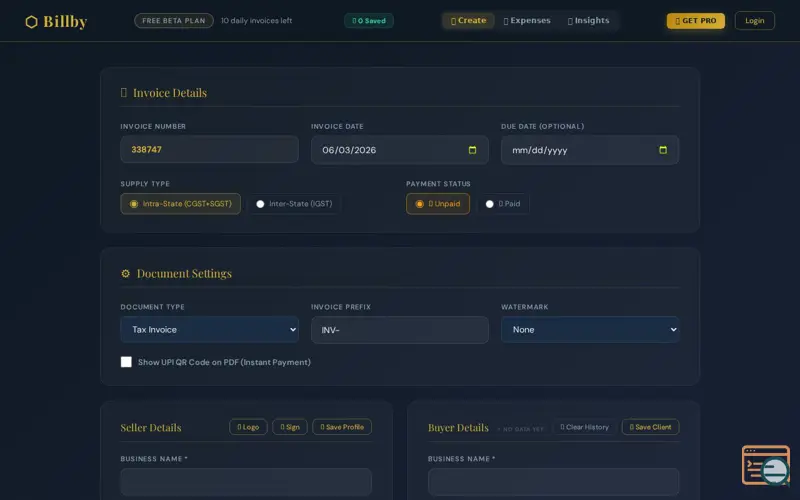 Screenshot of Billby