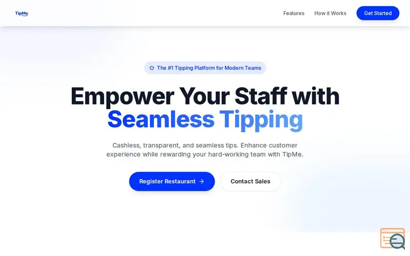 Screenshot of TipMe