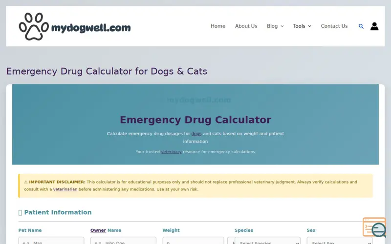Screenshot of mydogwell.com