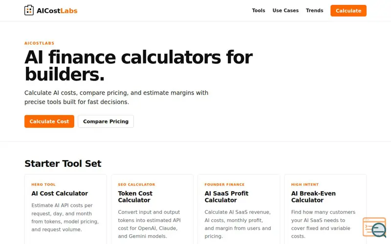 Screenshot of AIcostlabs