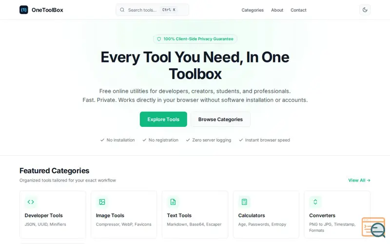Screenshot of OneToolBox