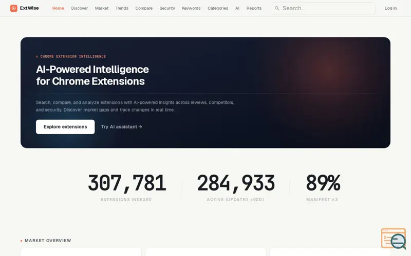 Screenshot of ExtWise
