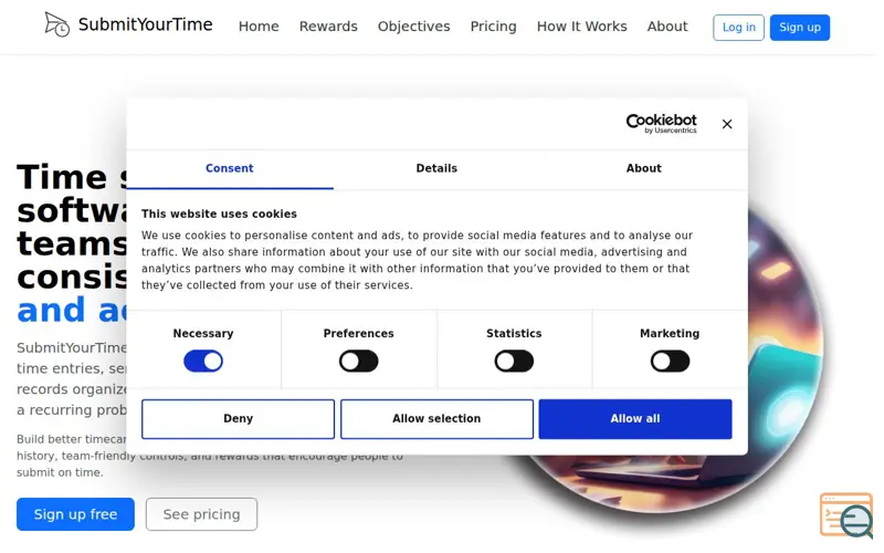 Screenshot of SubmitYourTime