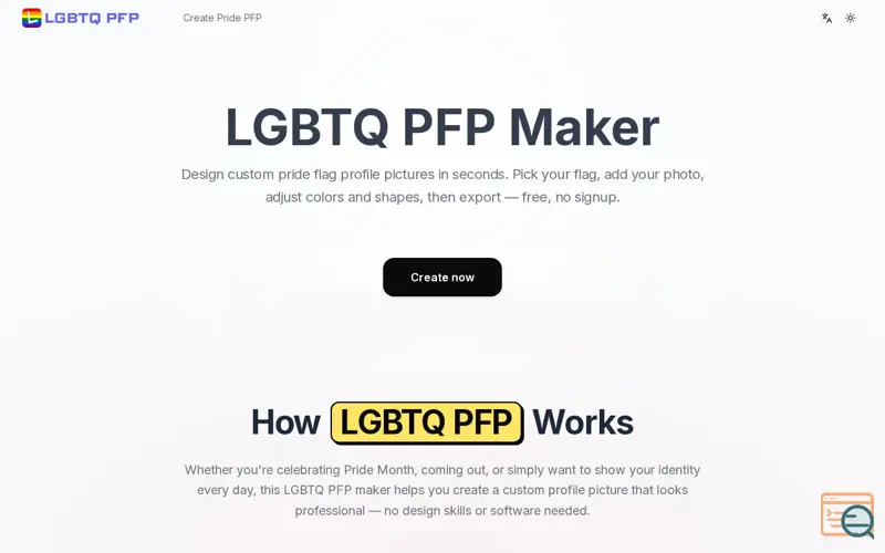 Screenshot of LGBTQ PFP