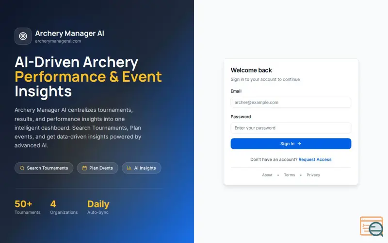 Screenshot of Archery Manager AI
