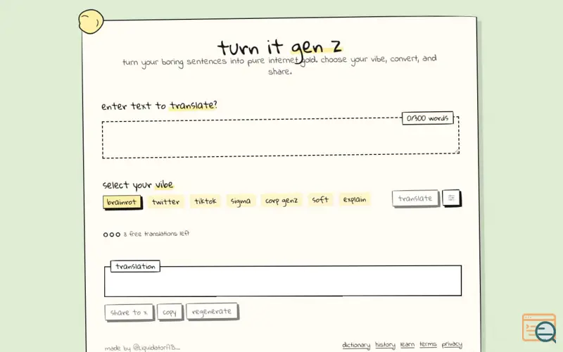 Screenshot of Turn It Gen Z