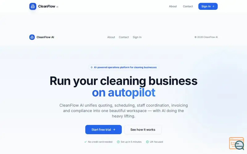 Screenshot of Clean flow