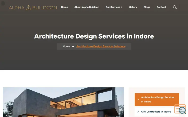 Screenshot of Alpha Buildcon