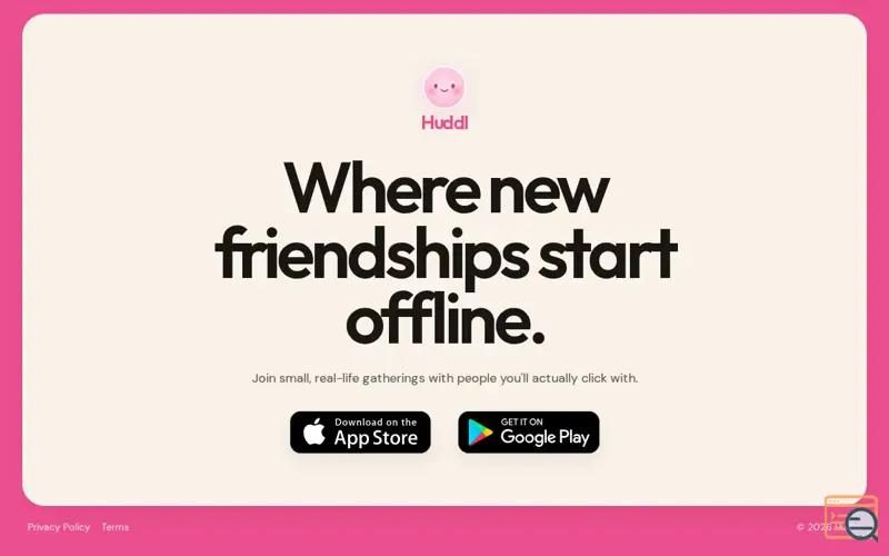Screenshot of Huddl