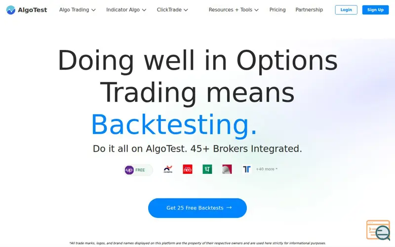 Screenshot of AlgoTest