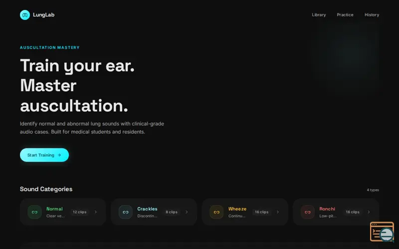 Screenshot of LungLab — Auscultation Training 