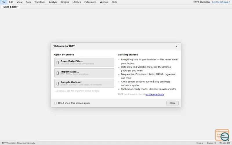 Screenshot of TRTT Statistics