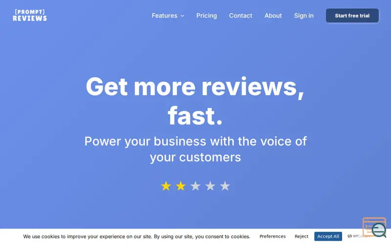 Screenshot of  Prompt Reviews