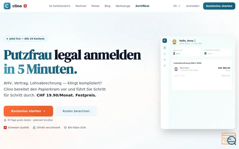 Screenshot of Clino