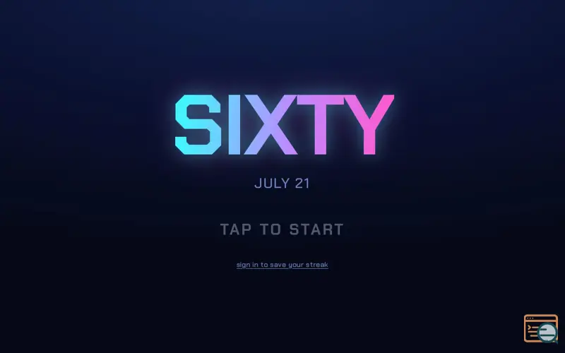 Screenshot of  SIXTY